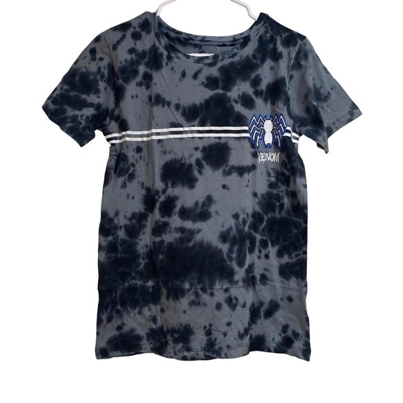 Marvel Boxlunch Gray Venom Spiderman Bleach Tie Dye Tee Shirt Short Sleeve Small - Picture 1 of 5